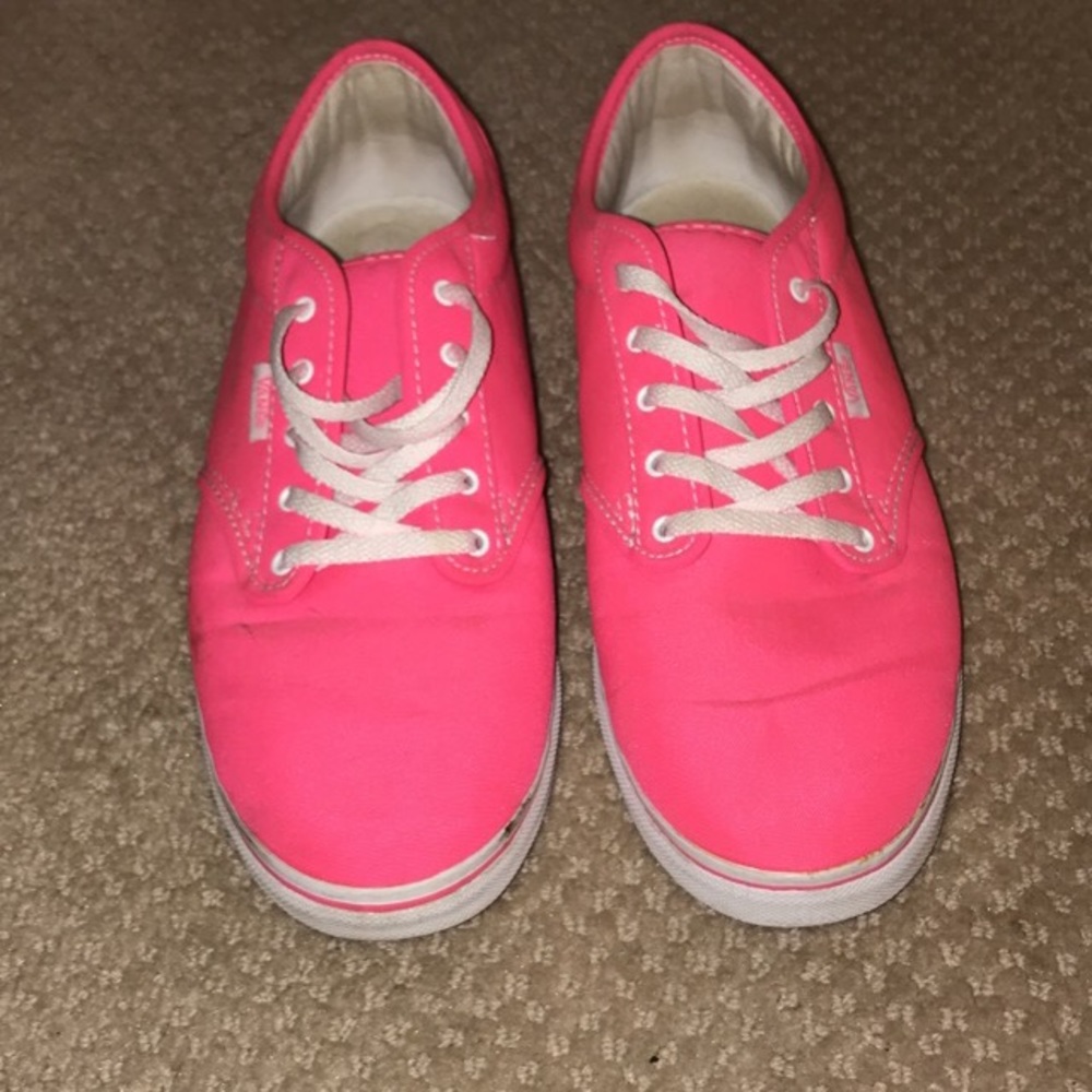 Bright pink vans sneakers